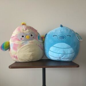 NWT- 2 Squishmallow 11" DeeDee Seahorse and Carmella Plush